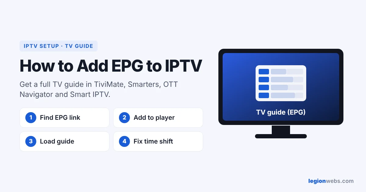 How to add EPG to IPTV: TV guide setup in 4 steps
