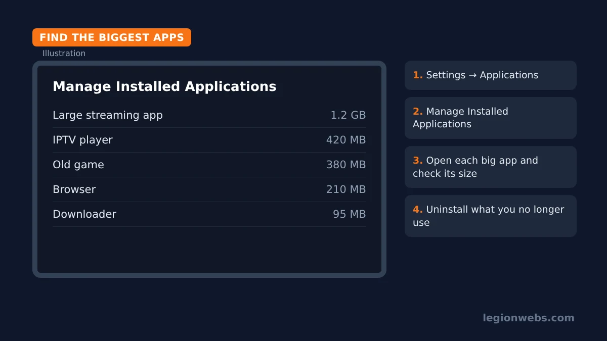Find the biggest apps when your Fire Stick storage is full