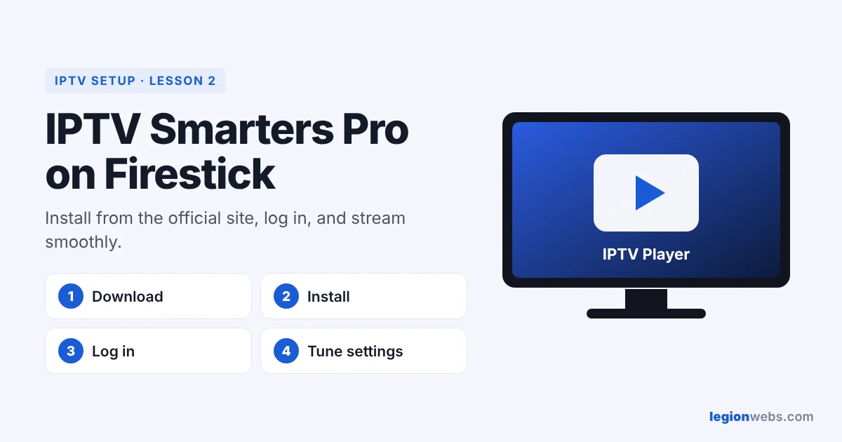 IPTV Smarters Pro on Firestick: download, install, log in and tune settings
