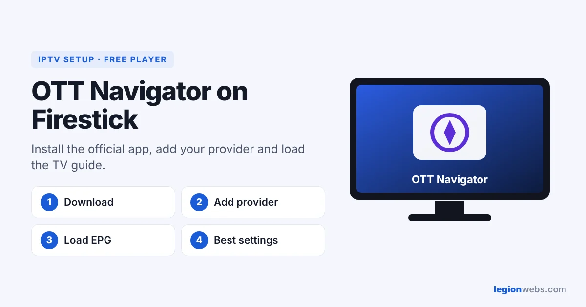 OTT Navigator on Firestick: install, add provider, TV guide